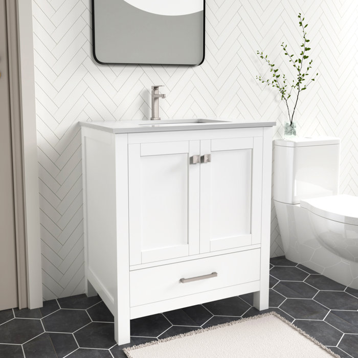 Lark Manor Amandie 30'' Single Bathroom Vanity with Top & Reviews ...